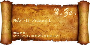 Módi Zsanett névjegykártya